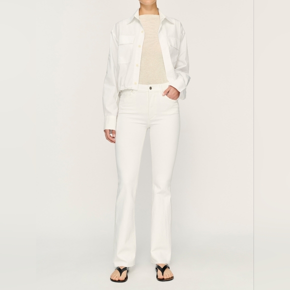 DL1961 Bridget Boot White Raw Hem High Waist Jeans Womens Plus Size 18W NWT - Picture 3 of 14